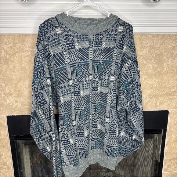 SW Casuals Big Man vintage holiday Christmas all over print sweater 2XL - Picture 1 of 6
